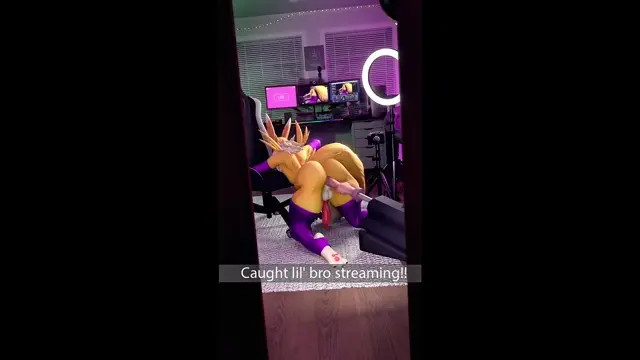 Futa Renamon fucking a femboy with a friend