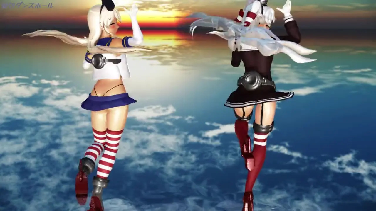 Shimakaze & Amatsukaze - Heart Pie Dancehall [MMD R18] Mustache72