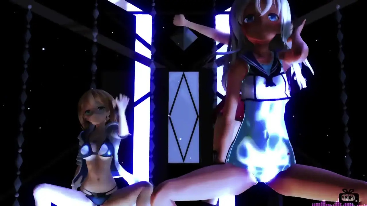 Shimakaze & Fleet Girls - Dance Battle [MMD R15] Obe