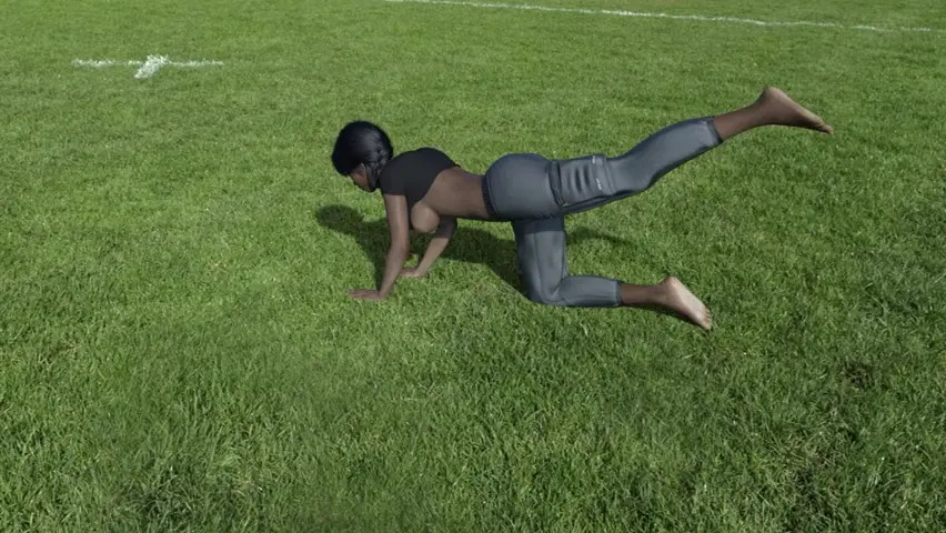 Sarita on the football field