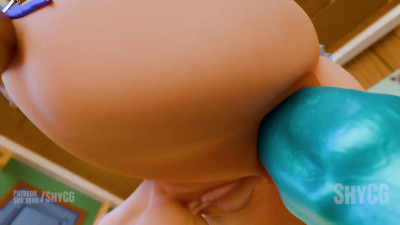 Futa Teen Fucks her greedy ass on USED dildo in Corset