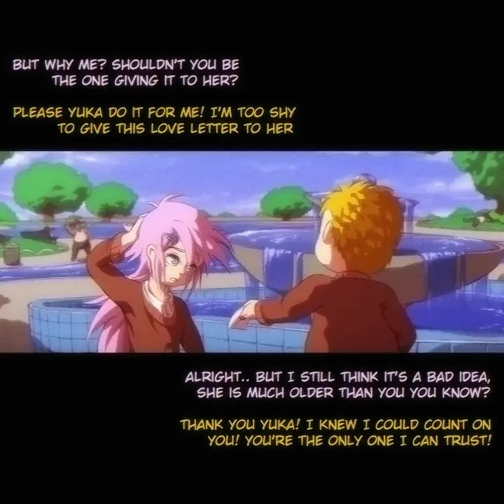 Yuka betrays his friend by sleeping with his crush, Masayo.