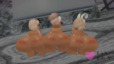 3 Blonde Girls get fucked on a Table