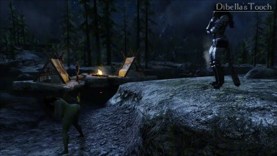 Evening at the Hot Springs | Futanari Khajiit Ma'zuna & Female Orc Gro-Shuba