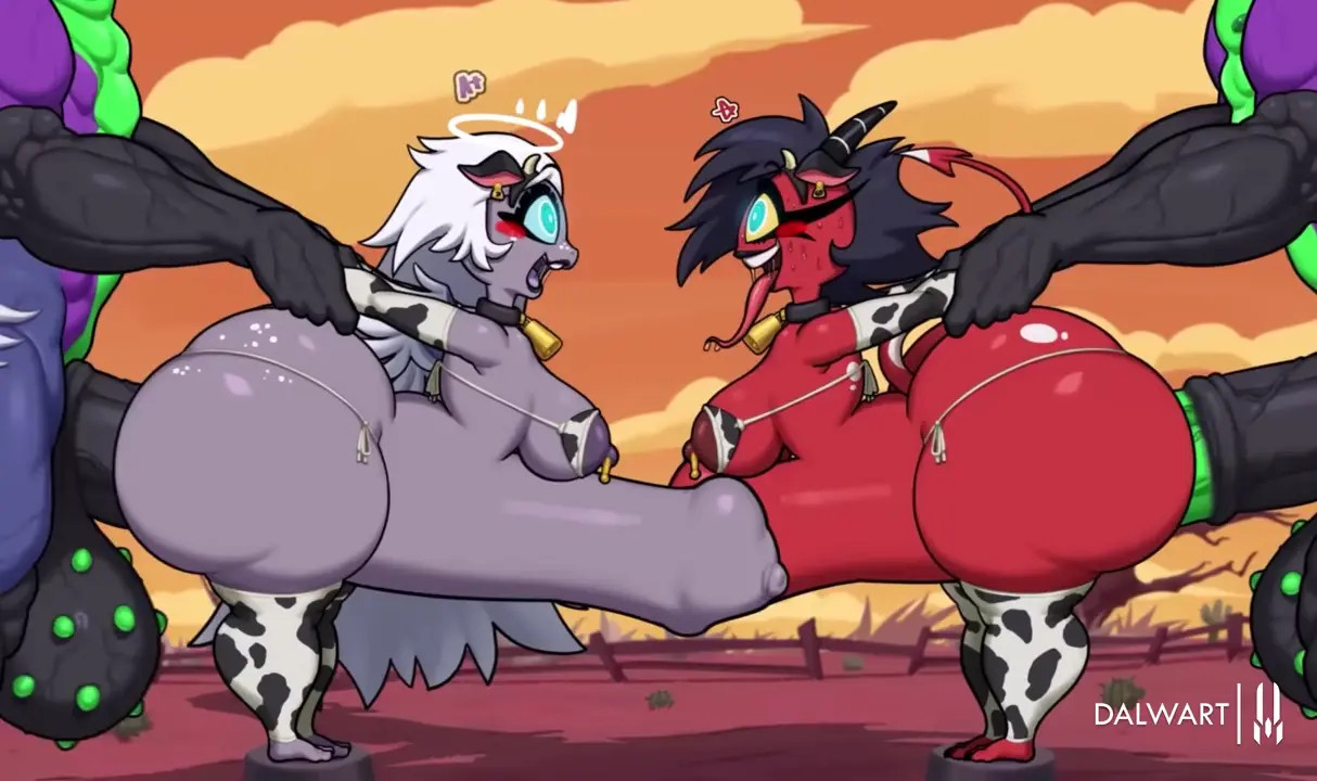 Millie & Emily (Cow) with Nasty