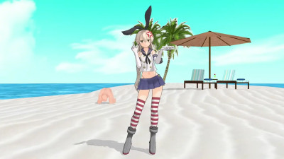 Shimakaze - Still Waiting for Your Reply? (Ojisan Style Text) [MMD R18] Pekuchin
