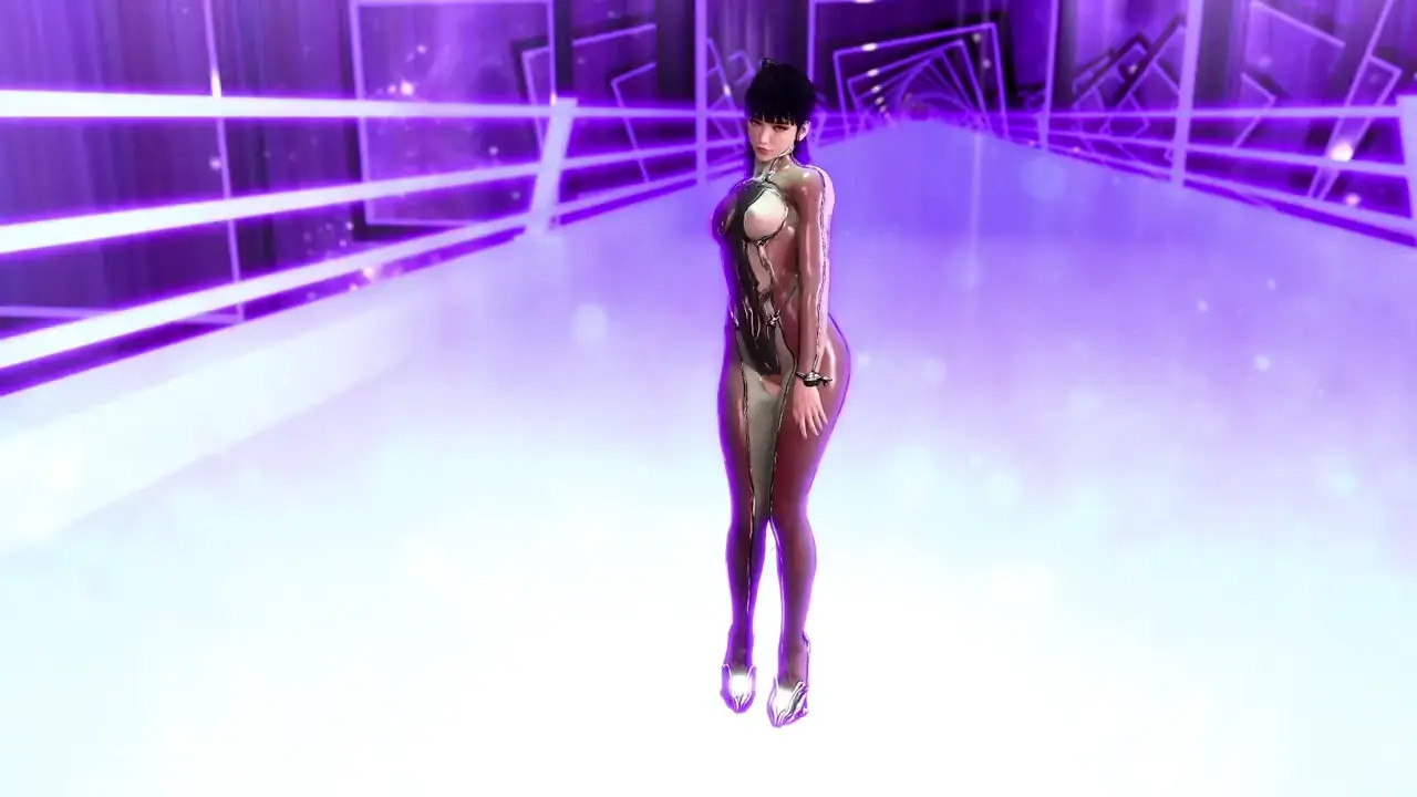 Bashful asian Eve dances in crotchless bodysuit as reward for 100% completion