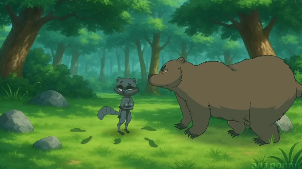 FURRY BEAR FUCKS RACOON-GIRL!
