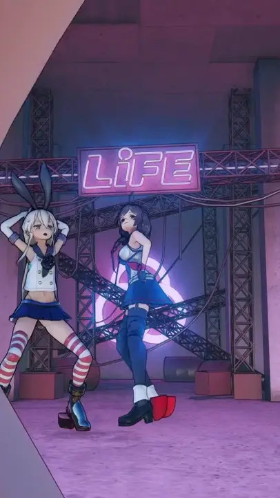 Shimakaze & Fleet Girls - Gangnam Style [MMD R15] Obe