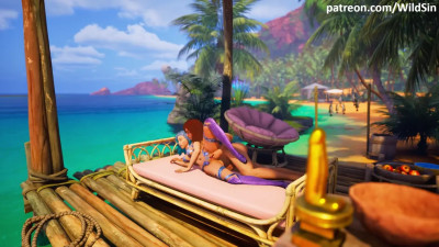 Futanari fucks Elf Princess in Ocean Paradise