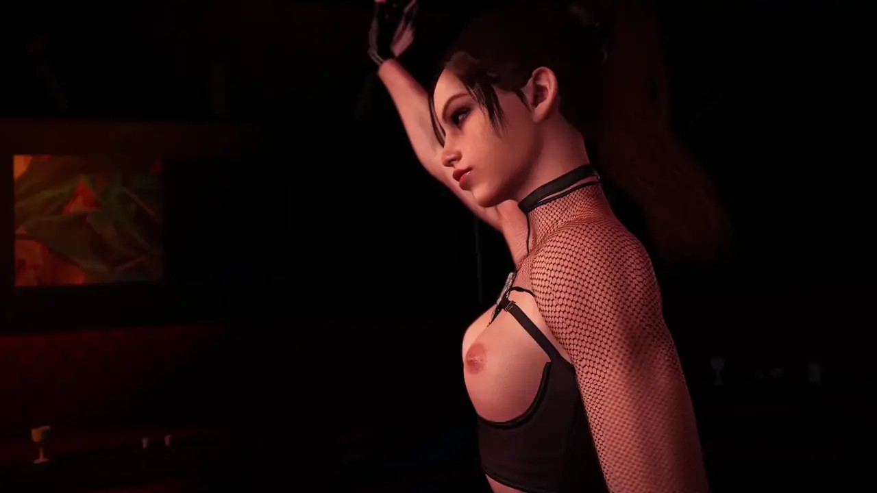 Playful depraved Сlaire Redfield loves to dance naked in public for cash