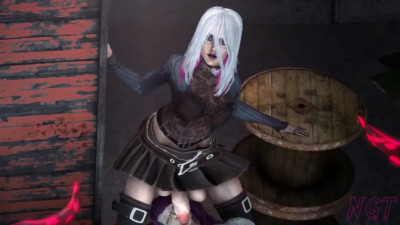 Grinding futa cock on a slut face