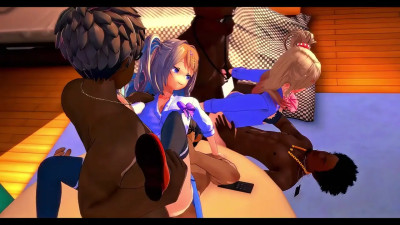 Shirakawa Runa x Kedarui Aashii gangbang