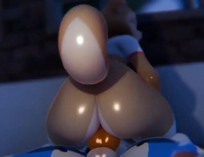 Shiba furry ridding a knoted penis