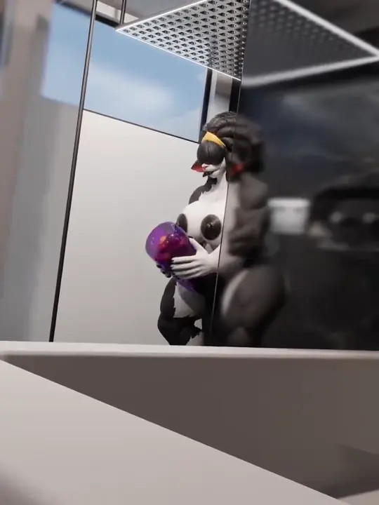 Goat futa masturbation in the bathroom