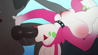 Goodra giving a blowjob to Zoroark