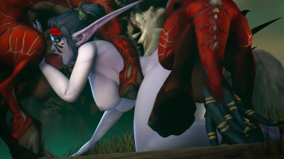sexy night elf sucks felstalker cock