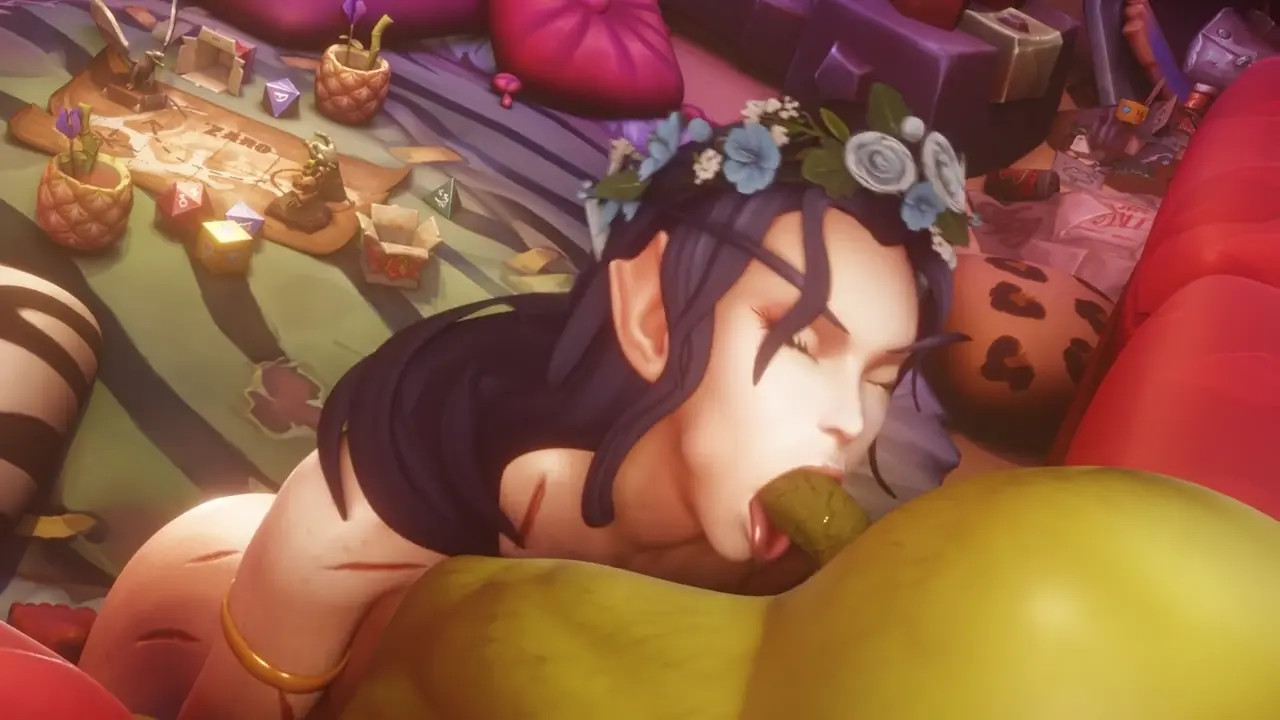 High elf sucks a goblin