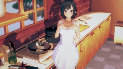 Ena wearing a naked apron