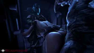 Rey vs Aliens Part 1 (Beastlyjoe)