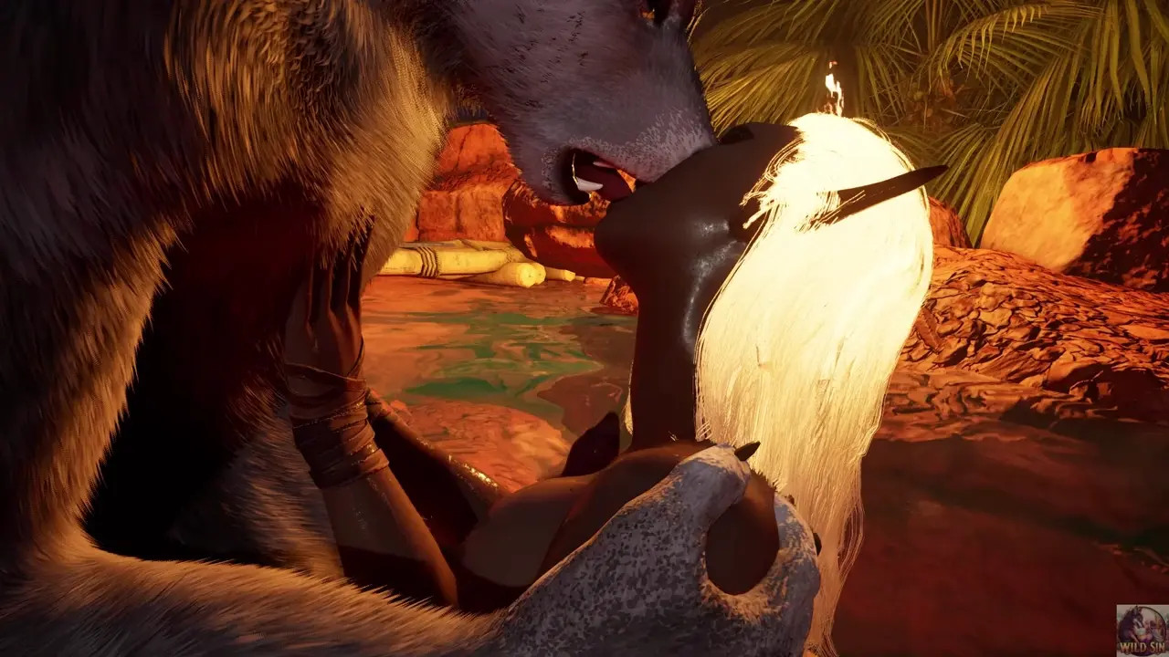 Romantic night bath with Werewolf