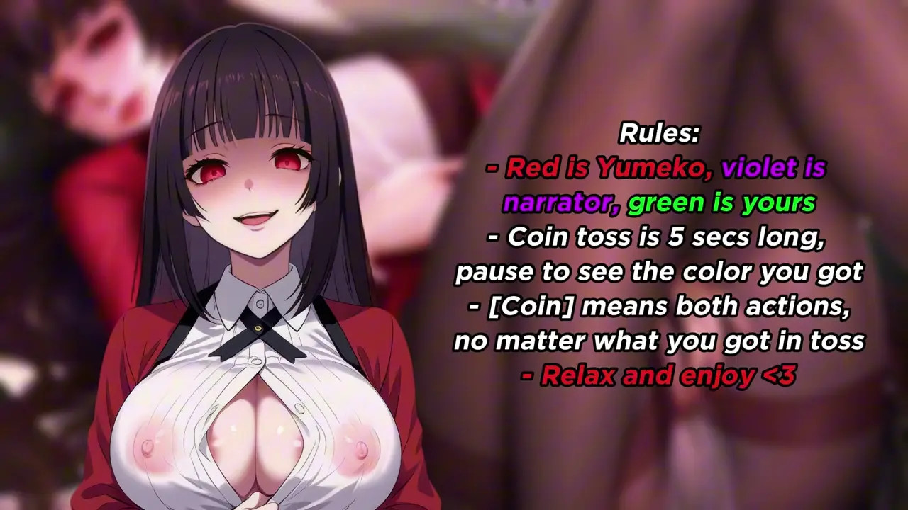 Decide the fate of your orgasm with Yumeko Jabami (Coin Toss JOI)