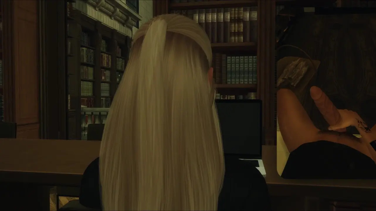 Touching myself in the school library