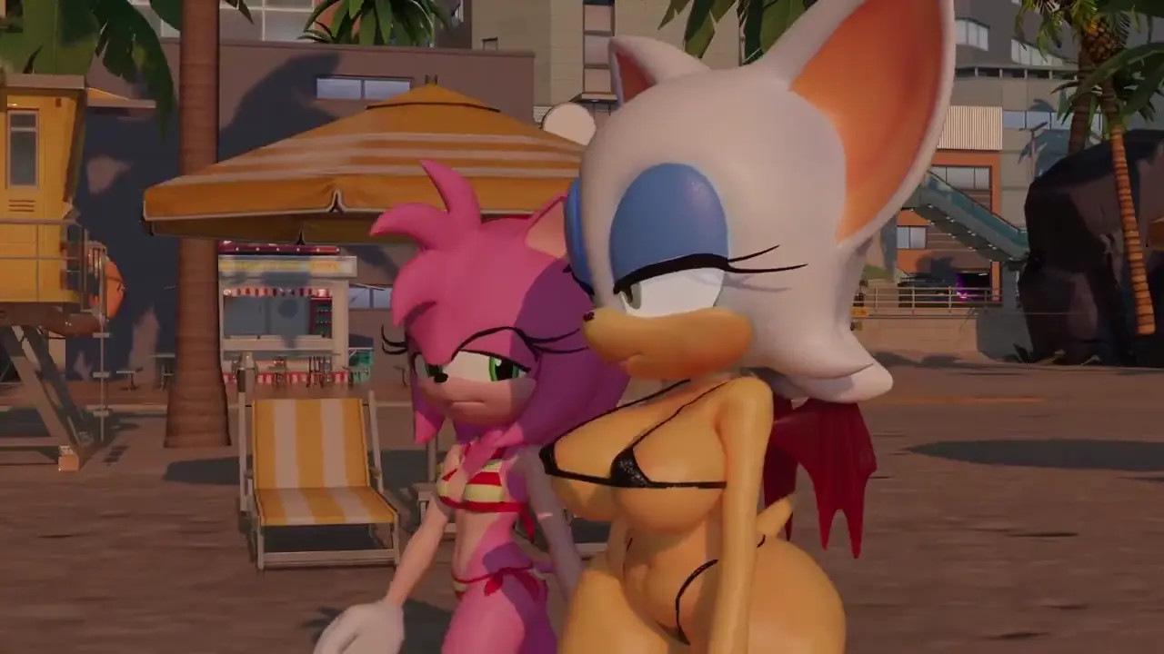 Amy and Rouge in the Beach