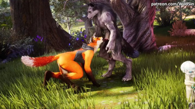 Werewolf fucks Fox girl in The Forest