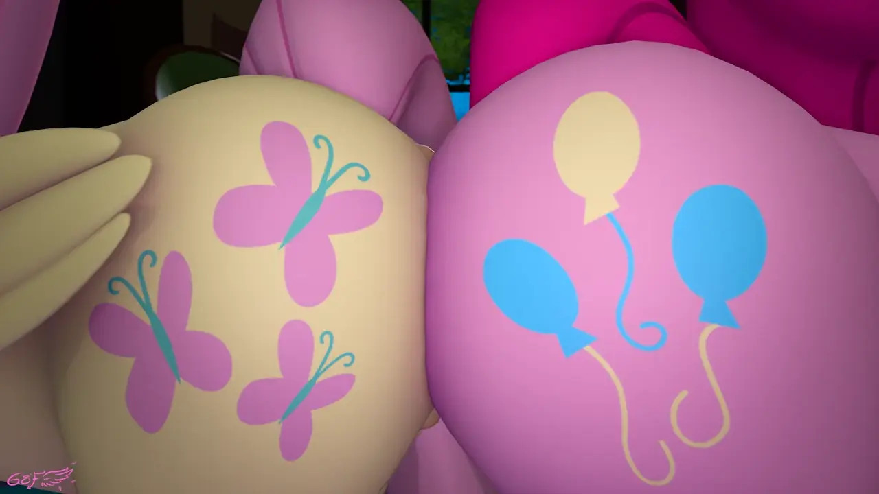 Ponut Kiss ~ Fluttershy x Pinkie Pie + Extra Angle