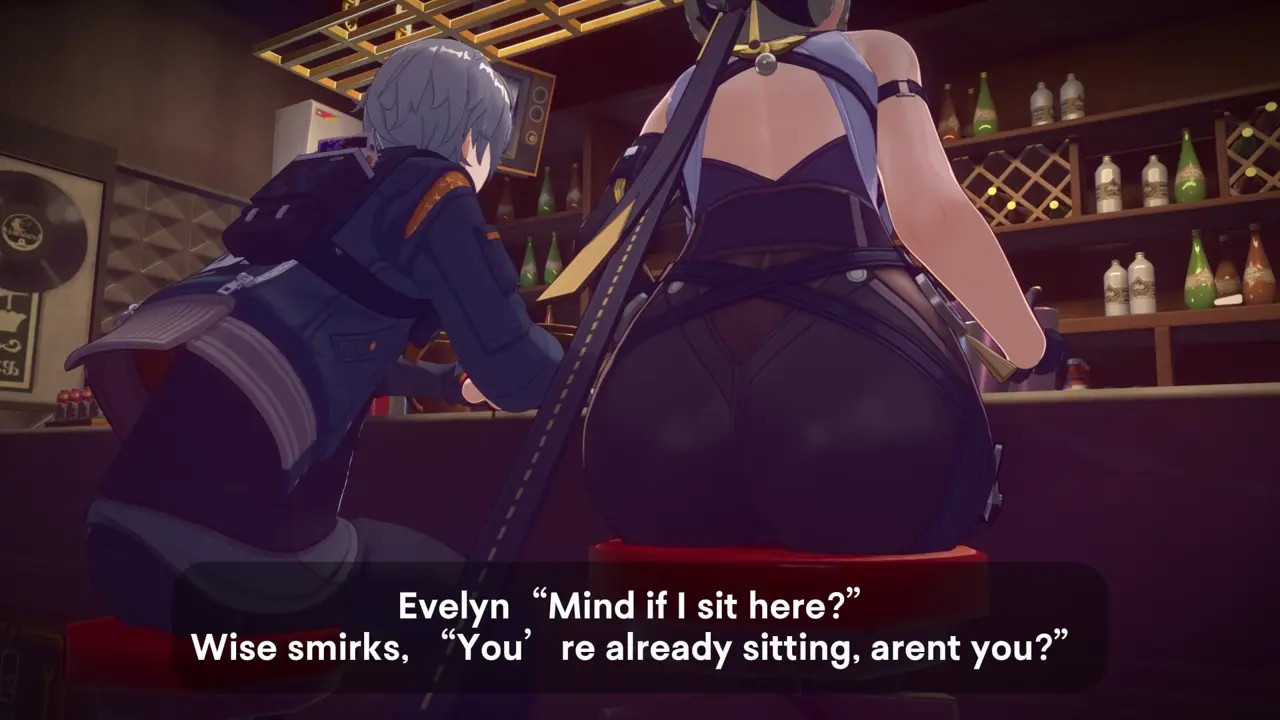 Evelyn at the bar