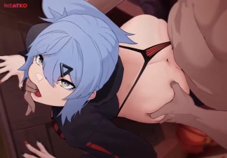 Filling her up on halloween