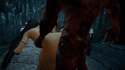 Kitana and Jade monster anal