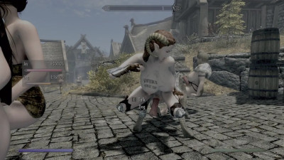 feral on futa in the streets of whiterun!!