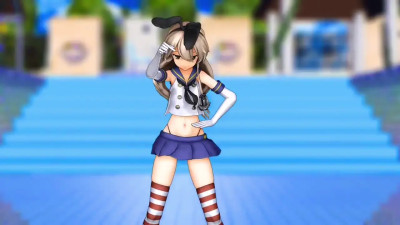 Shimakaze - Massara BlueJeans [MMD R15] Monzen