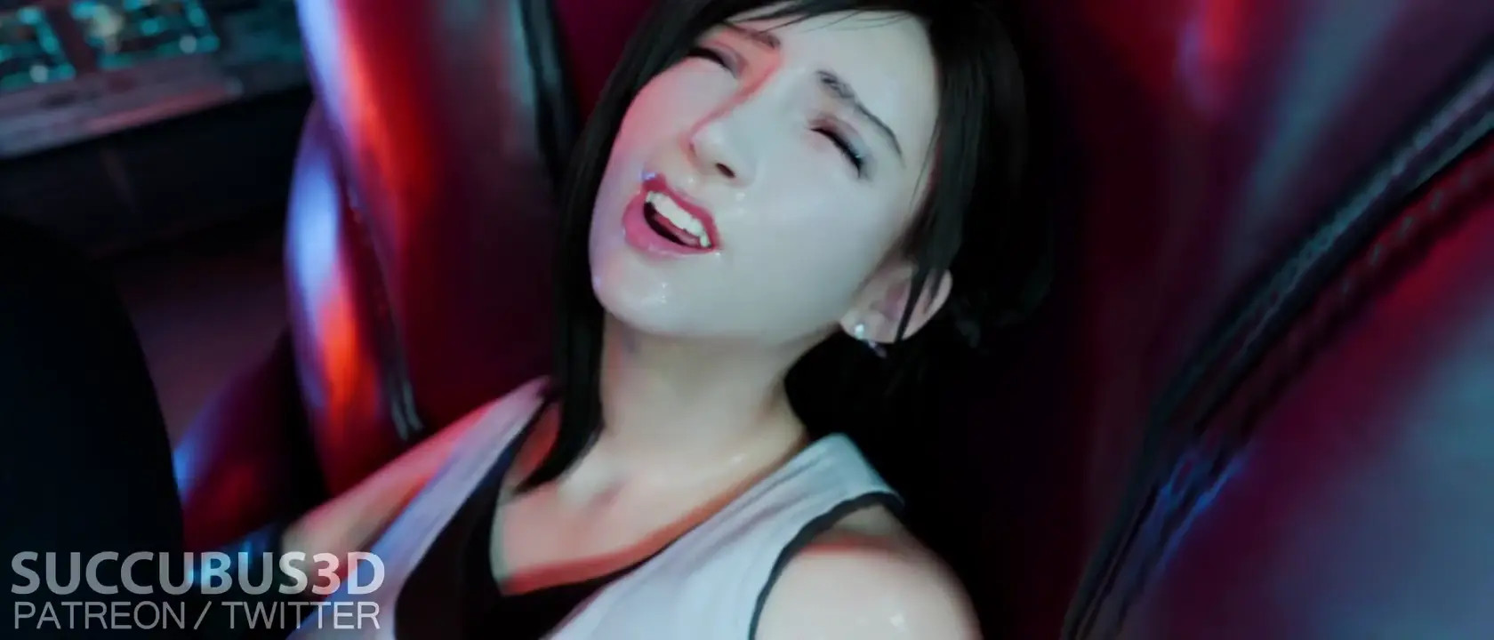 Tifa begs to be fucked harder in her pussy by Scarlet’s huge cock