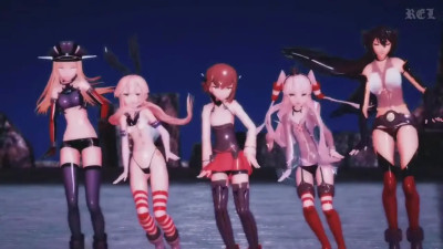Shimakaze & Fleet Girls - Bombastic [MMD R15] Whiteflamerel