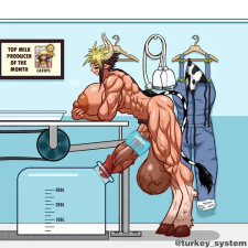 Cathyl the minotaur, milking session