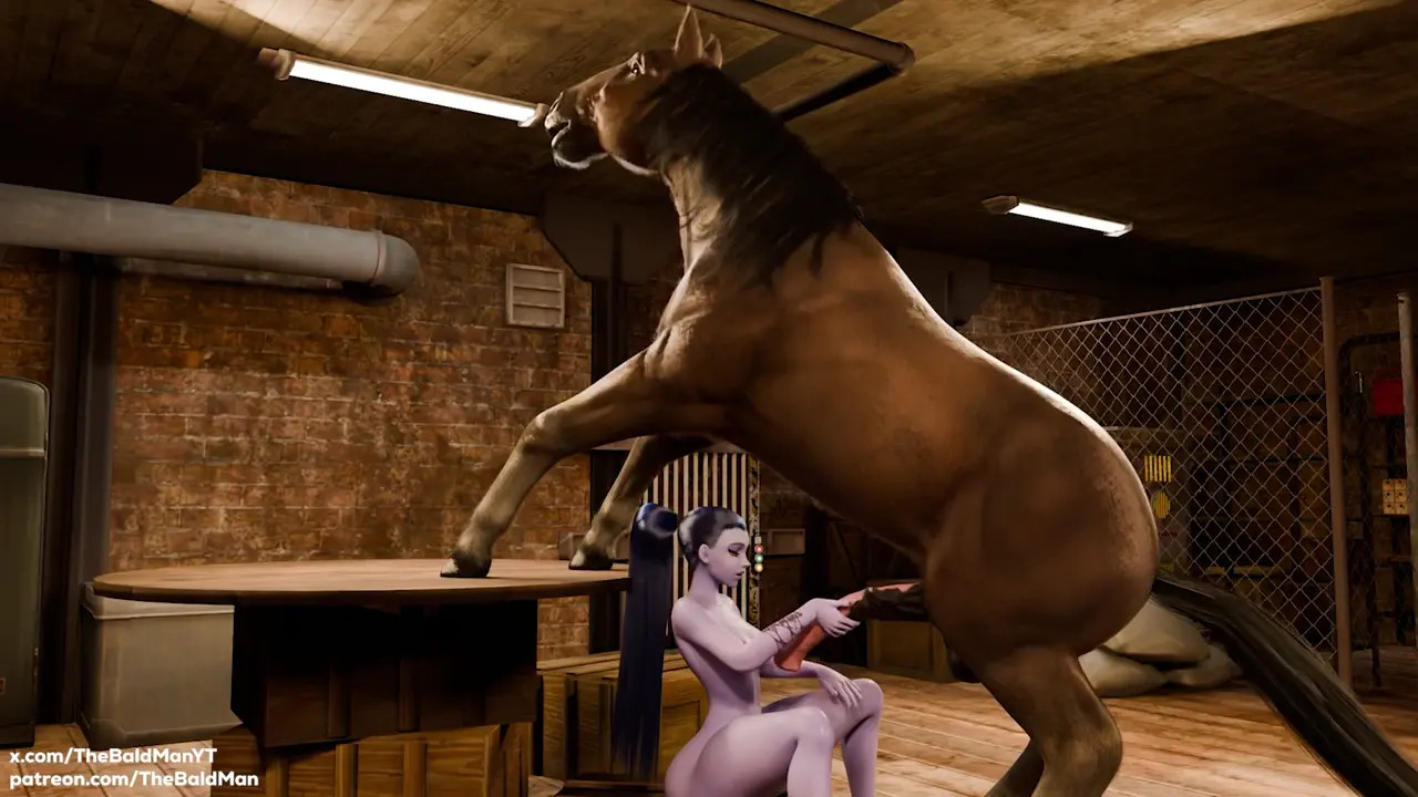 Widow Blowjob Her Horse [TheBaldMan]