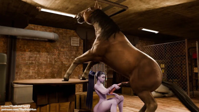 Widow Blowjob Her Horse [TheBaldMan]