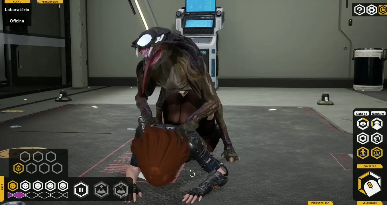 Alet red hair with alien dog