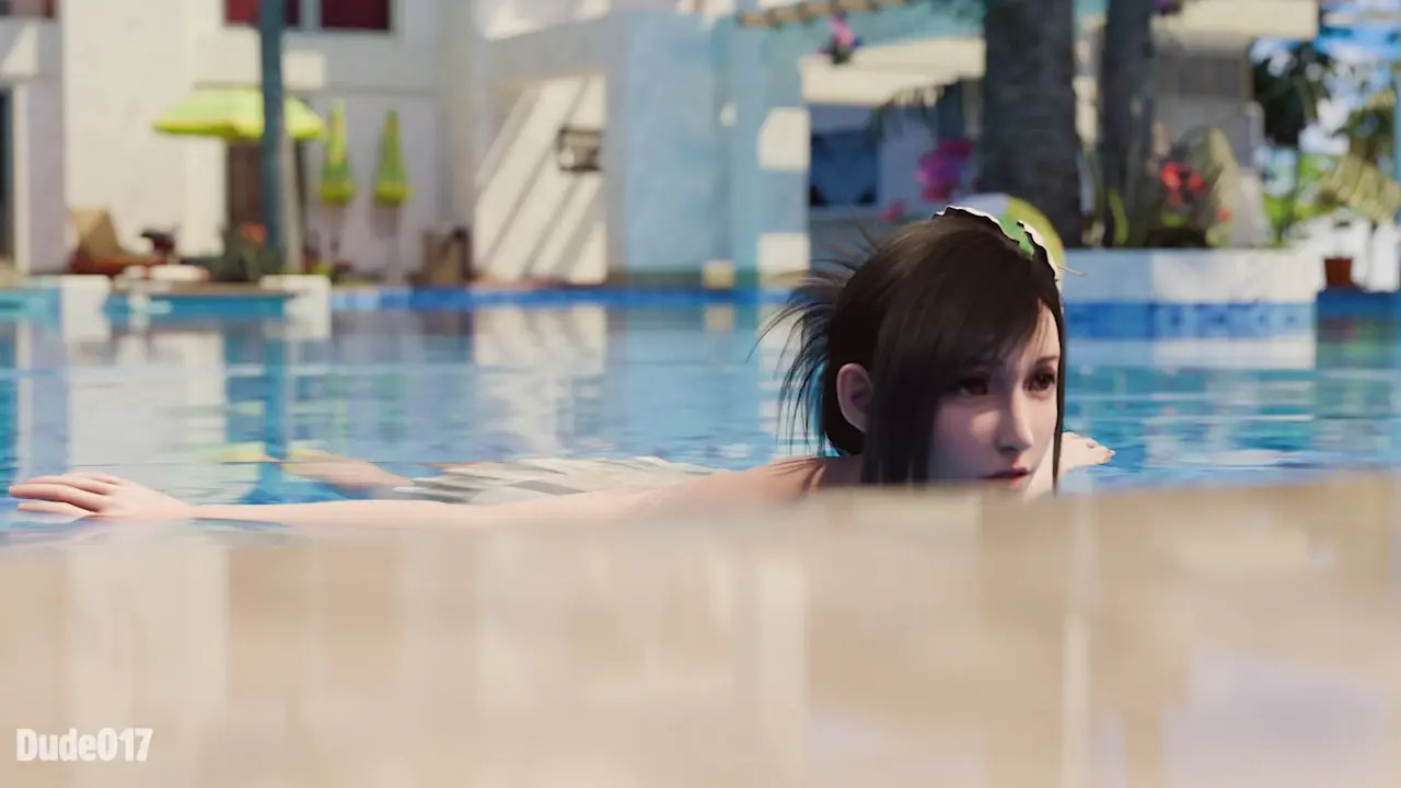 Tifa Lockhart in a swimming pool (Dude017) [1080p]