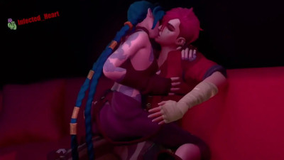Jinx and Vi Makeout [infected_heart]