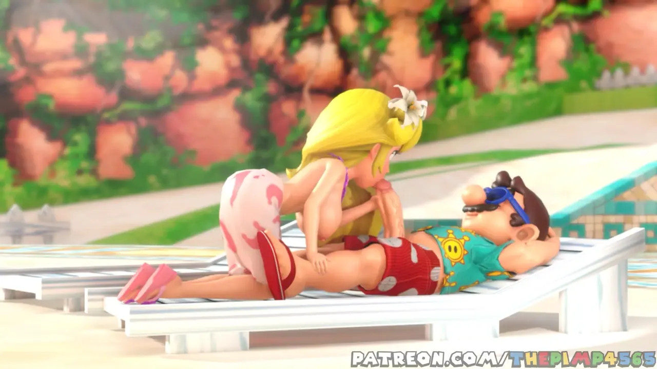 Mario X Peach Isle Delfino Blowjob