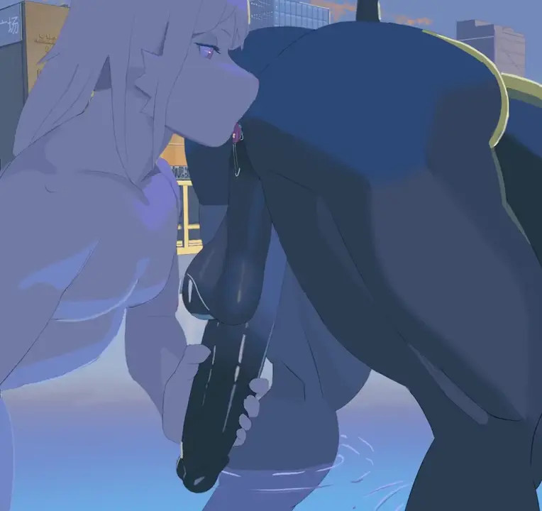 Catboy riding elephant man