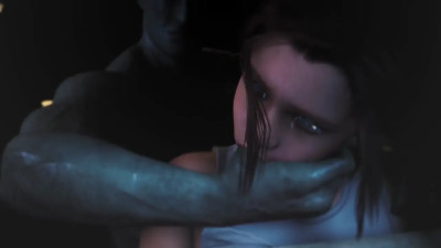 Claire captured by Mr X at the Police Station