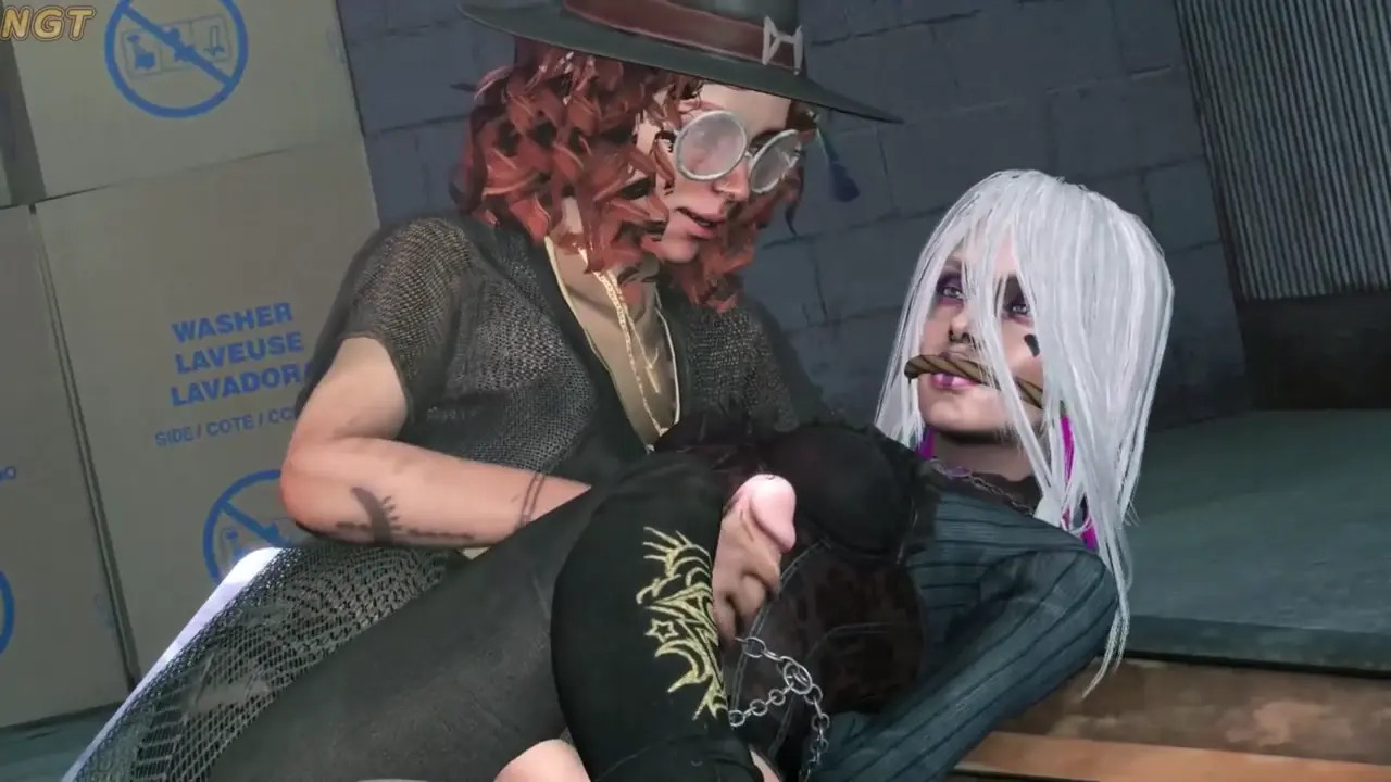 mikaela gives sindel a thighjob