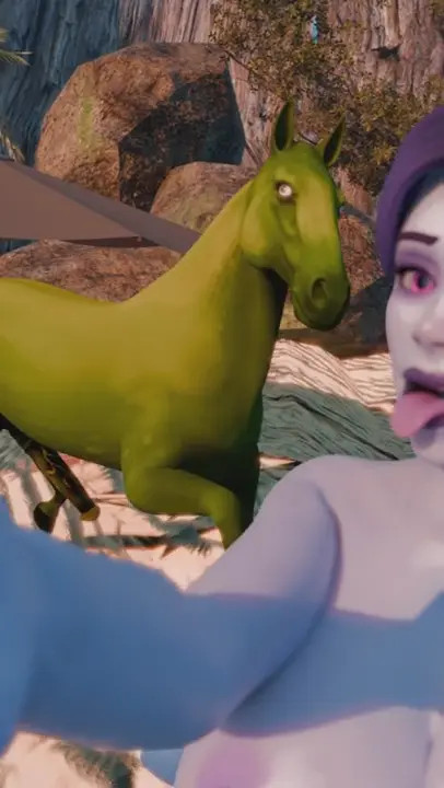 Beast boi beach fun with Raven