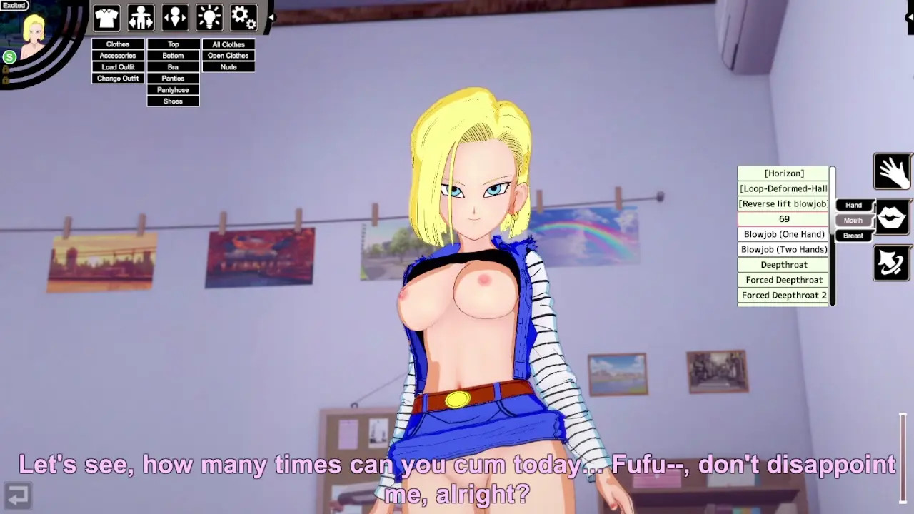 Android 18 and Master Roshi hentai sex