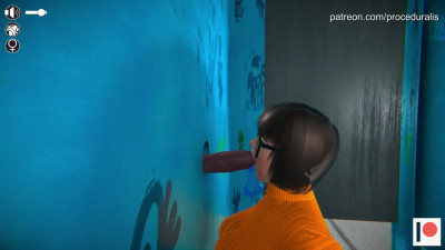 Velma sucks BBC in gloryhole (proceduralis)